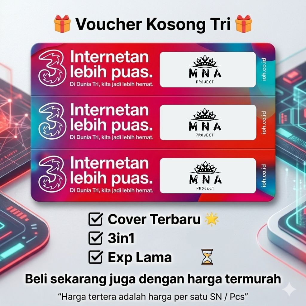 VOUCHER TRI 3 KOSONGAN UNTUK INJECT, BERLAKU NASIONAL TERMURAH