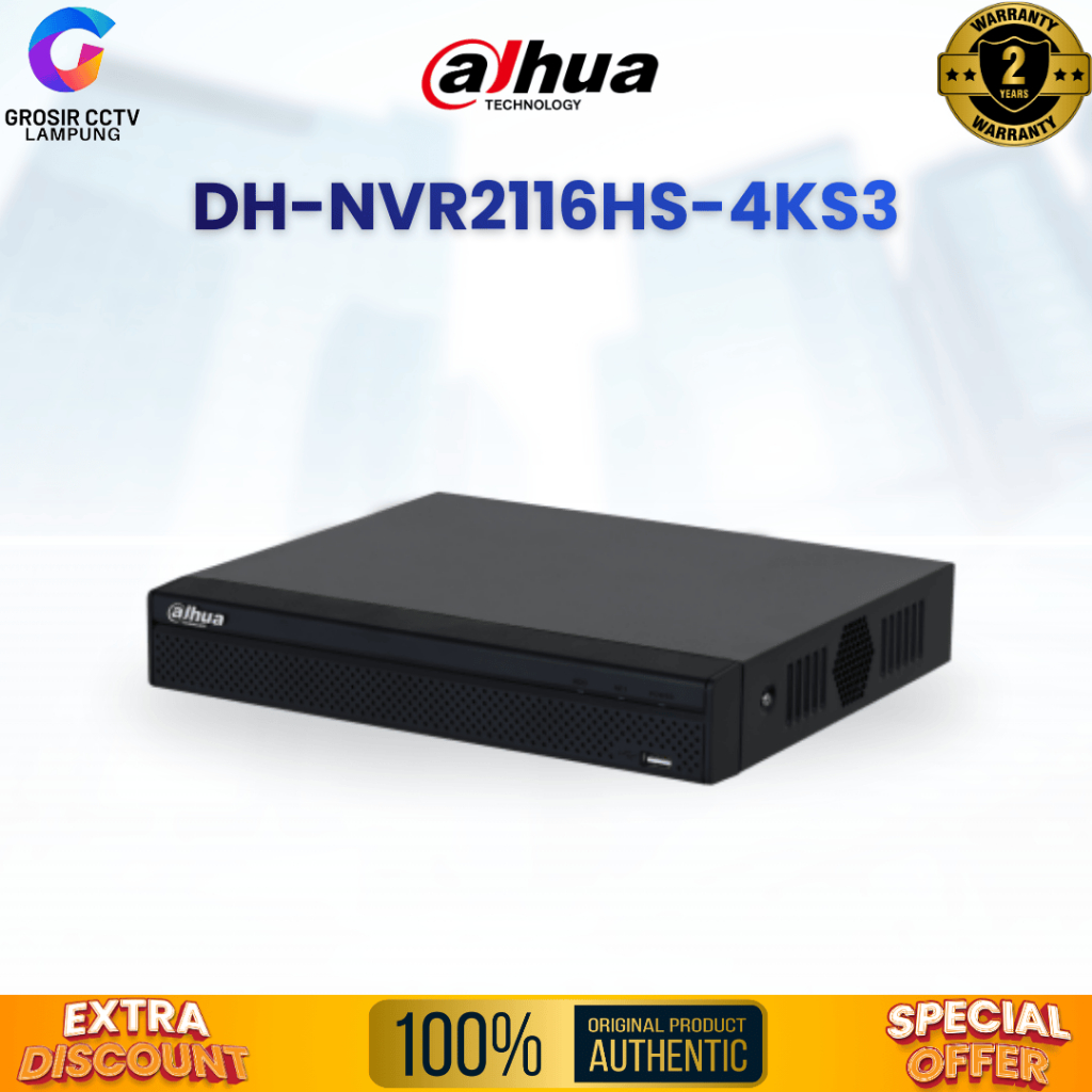 Dahua NVR2116HS-4KS3 NVR 16 Channel Dahua IP NVR. Smart H.265+