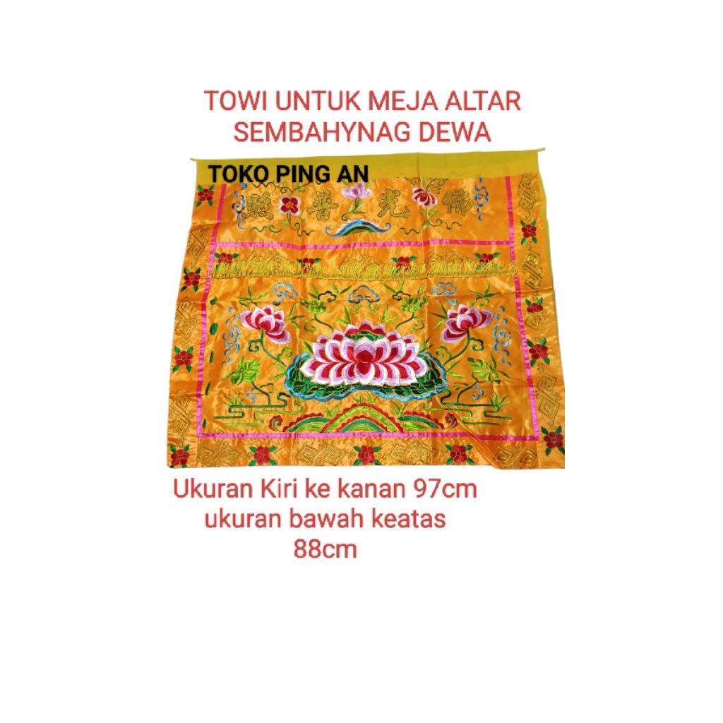 KAIN MEJA ALTAR SEMBAHYANG LIAN HUA 90CM TOWI TO WI KAIN MEJA SEMBAHYANG