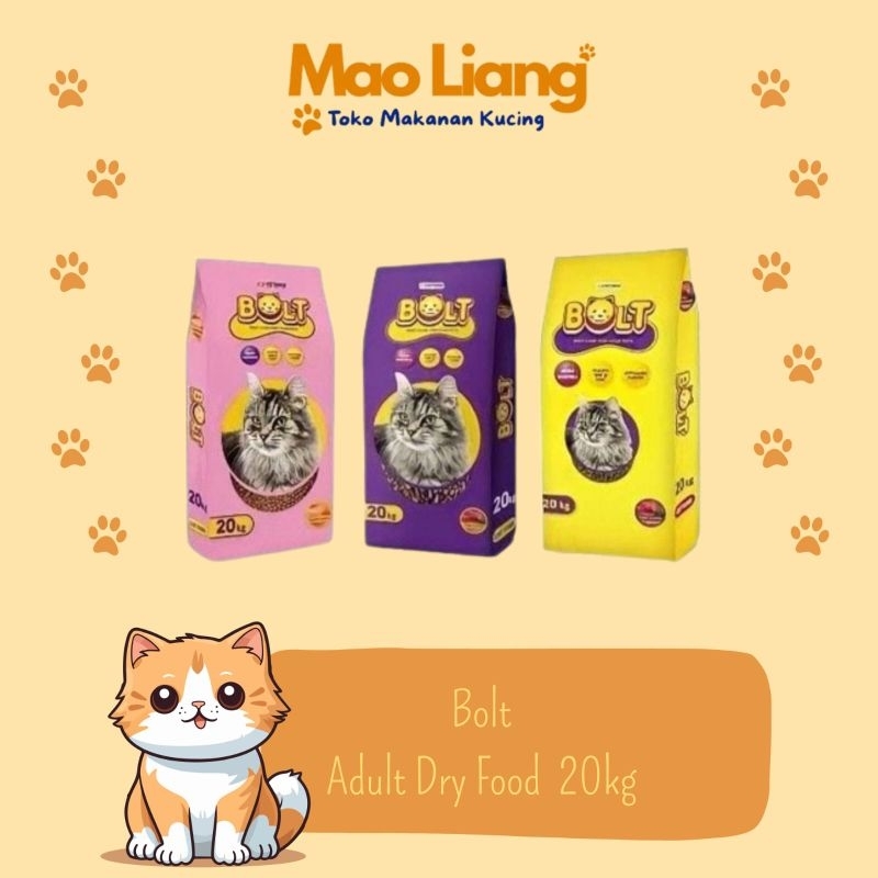 SAK / BOLT Cat Food 20kg / Makanan Kucing Bolt 20kg / 1 Sak
