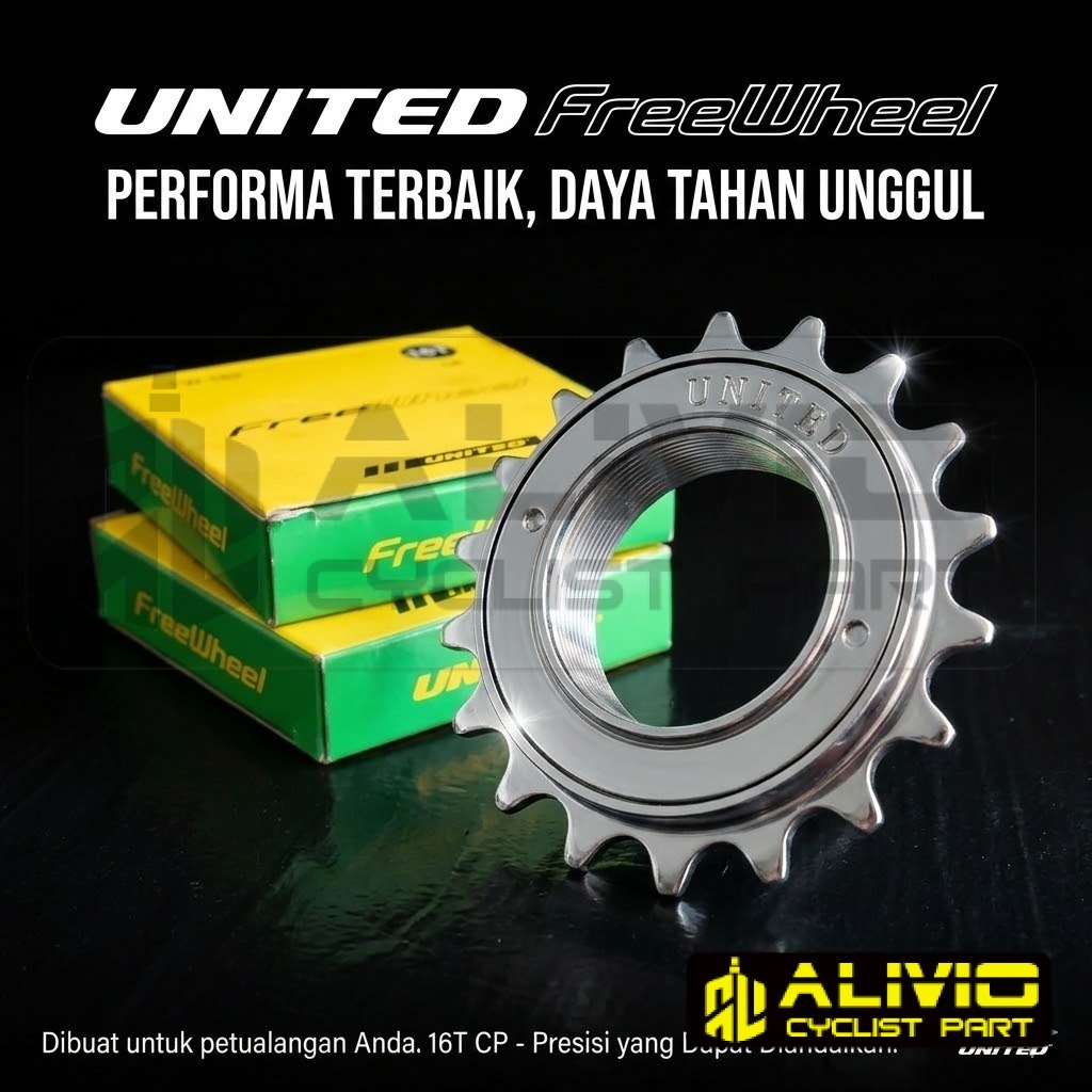 Freewheel Jangkrik 1 Speed Single Speed United 16T Chrome Silver - Gear Belakang Single Speed BMX Mi