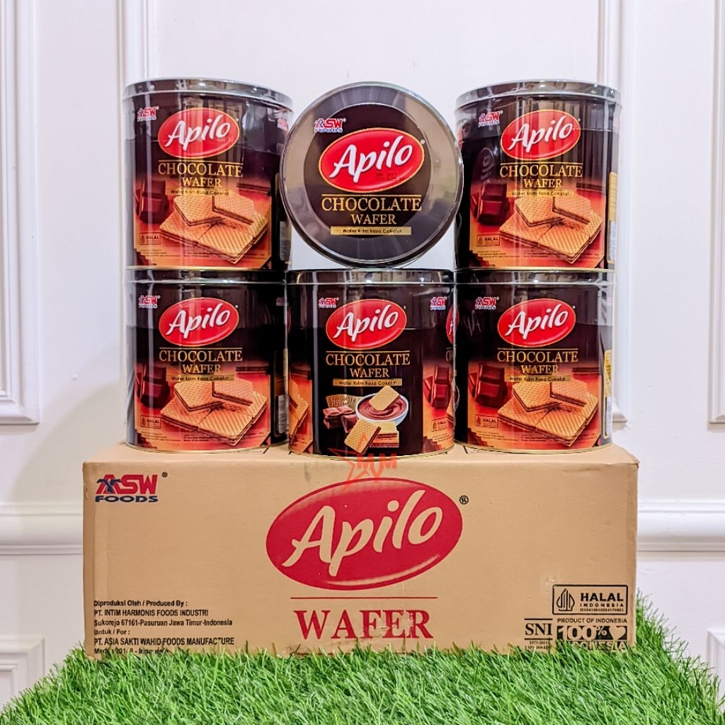 (1 DUS) Apilo Chocolate Wafer Kaleng 290g isi 6