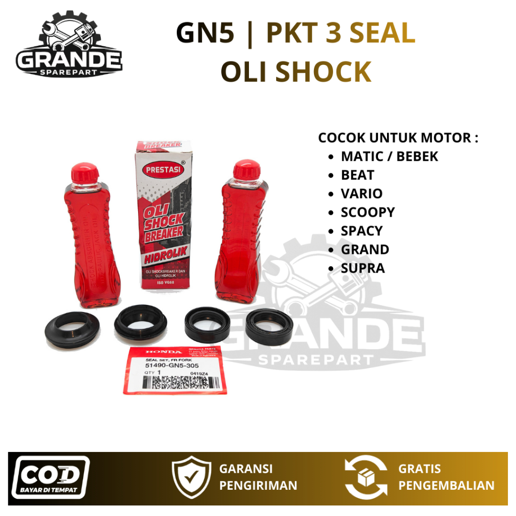 PAKET 3 SEAL SHOCK DEPAN BEAT VARIO GRAND SUPRA SCOOPY SPACY + OLI SIL SHOK + SEAL TUTUP DEBU BEAT K