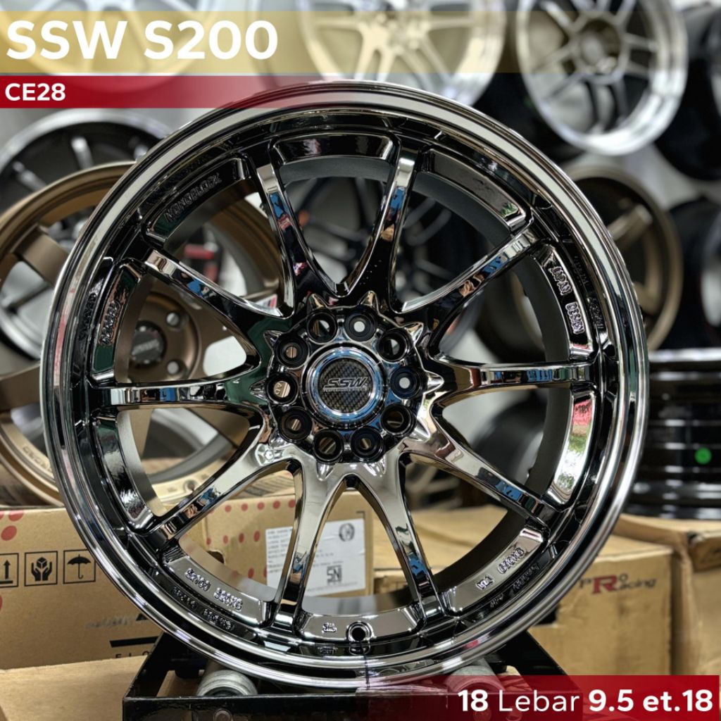 velg mobil r18 ce28 ssw original Thailand lebar 9,5 pcd 5x114,3 velg mobil ring 18 untuk creta rebor