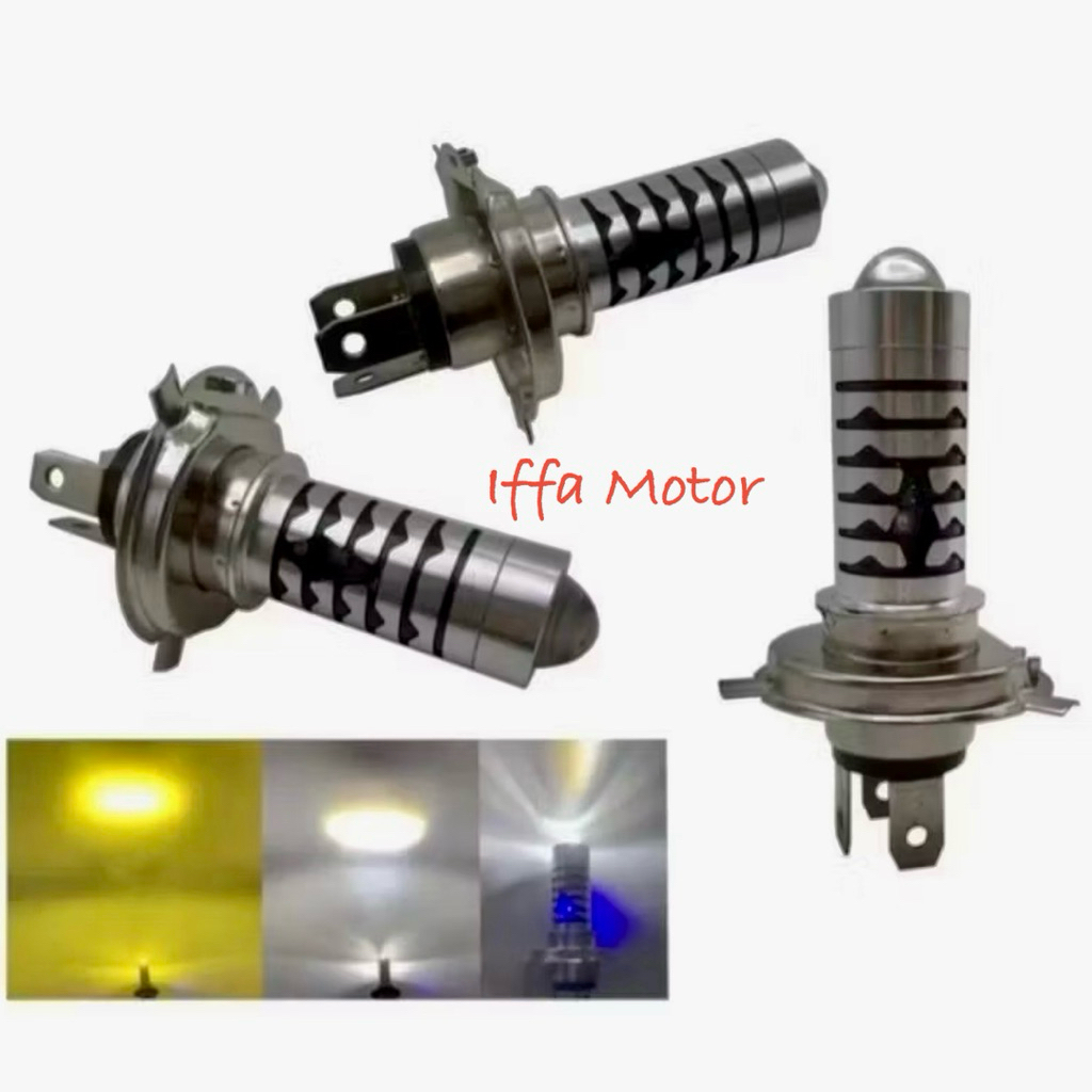 Lampu Bohlam Depan Motor H4 Laser Universal