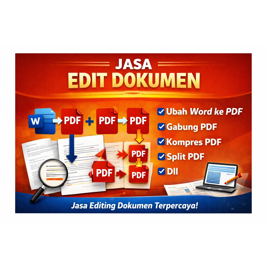 Jasa Edit Dokumen PDF & Word | Convert, Gabung, Kompres, Split