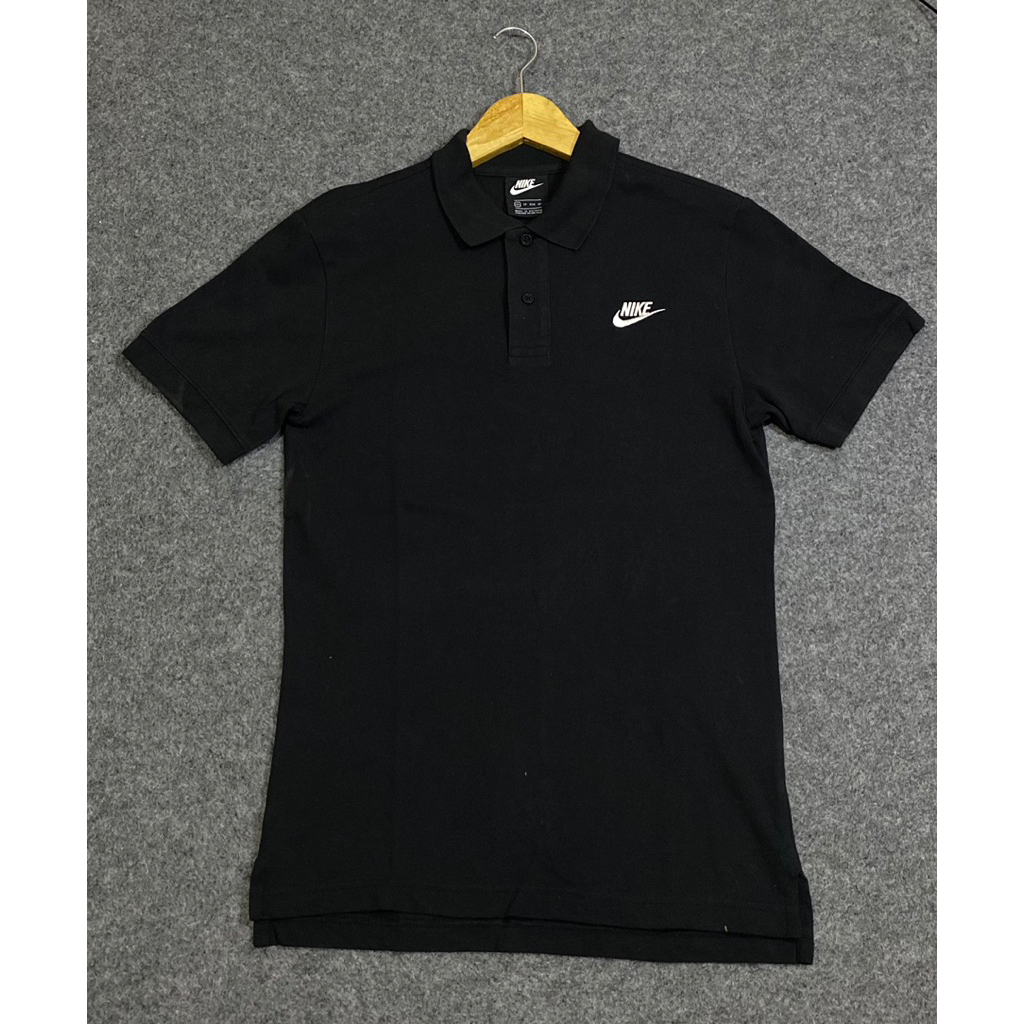 POLO SHIRT NIKE WARNA HITAM LOGO PUTIH ORIGINAL