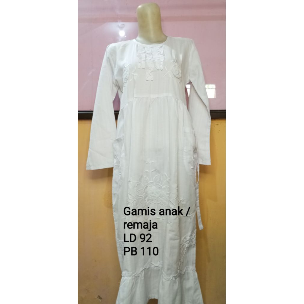 Gamis putih anak / remaja preloved (bukan baru)