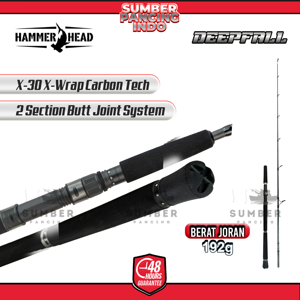 HAMMER HEAD Joran Pancing Jigging DEEPFALL 162CM - 174CMTorayca T1100G X30 Carbon Fuji Guide 2 Secti