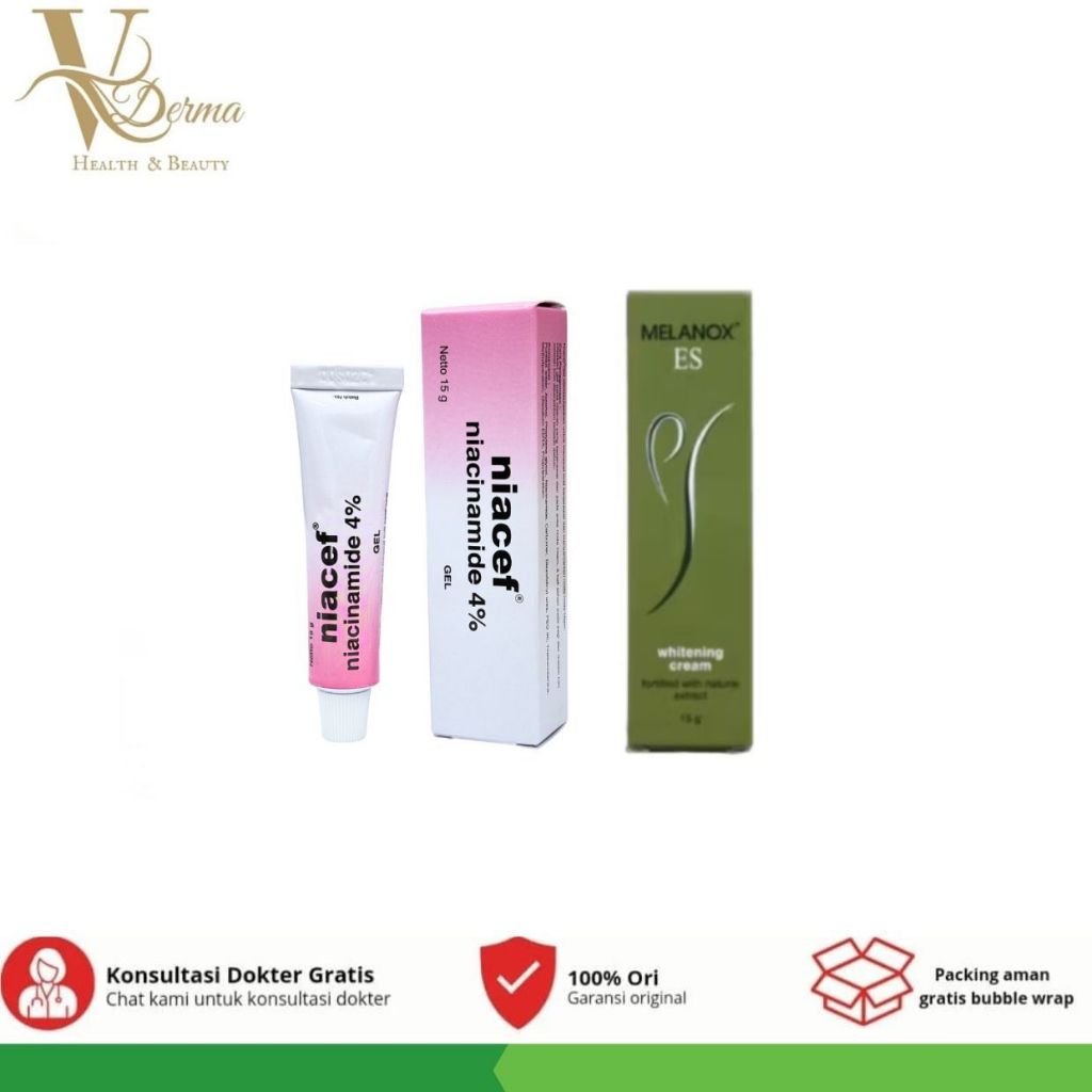 Paket Sensitif Radiance Skin NIACEF 4% + MELANOX ES – Skincare Pencerah Wajah & Samarkan Flek Hitam