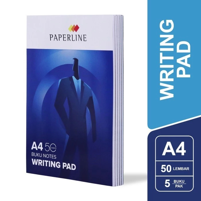PAPERLINE Writing Pad A4 50 Lembar Bergaris / Block Note A4 Paperline / Writing Pad Paperline A4