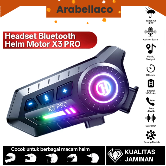 X3 Pro Bluetooth6.0 Helm Sepeda Motor Headset