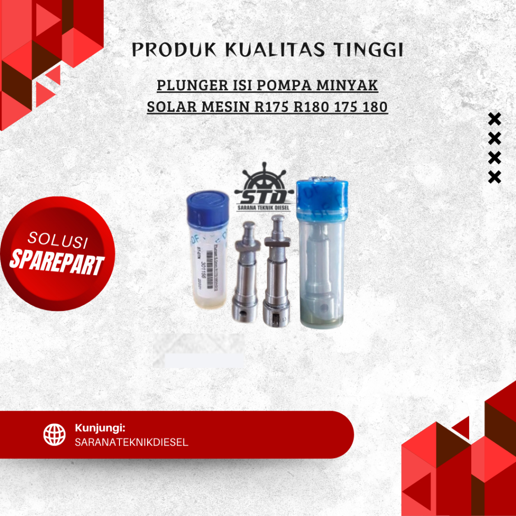 Plunger R175 R180 Pompa Solar Mesin Diesel / Plunger Isi Pompa Minyak Solar Mesin R175 R180