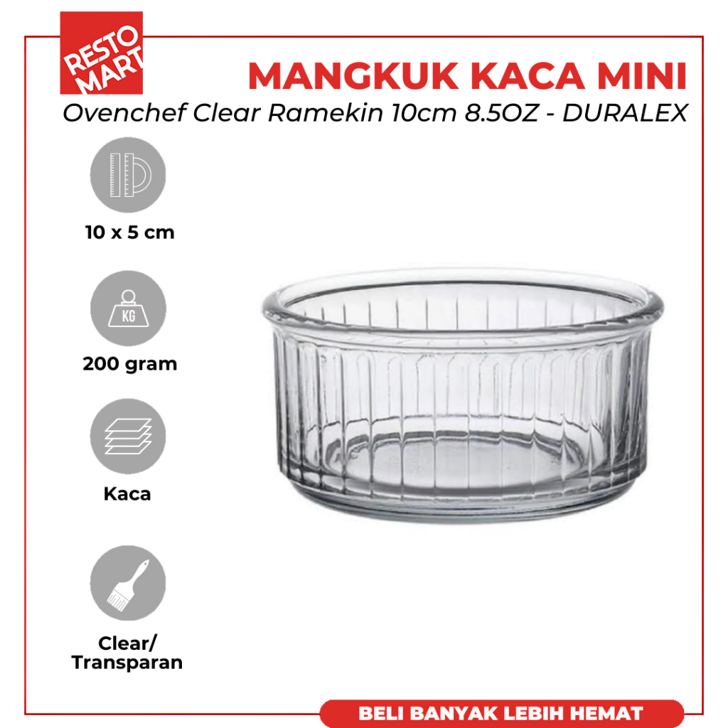 Ovenchef Clear Ramekin 8.5 oz / 251 ml DURALEX Kaca (2063125)