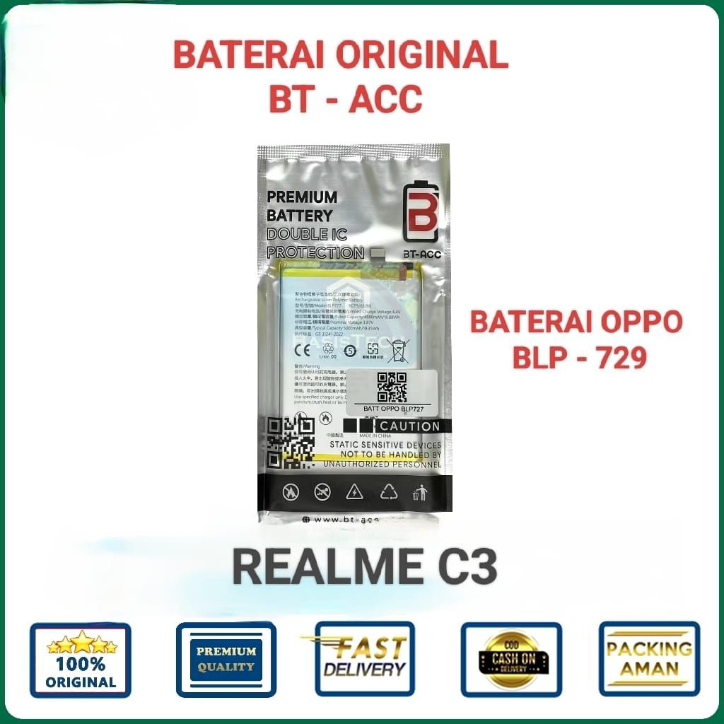 Baterai Realme C3 Original BT-ACC (BLP-729).