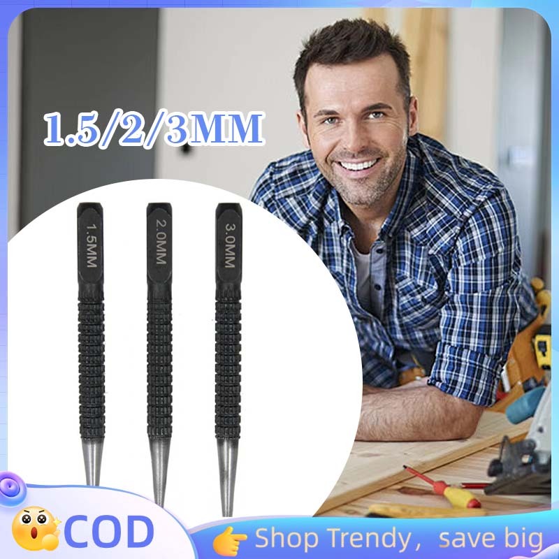 3pcs Penanda Mata Bor Penanda Besi Untuk Bor Penanda Bor Besi Alat Penanda Titik Bor