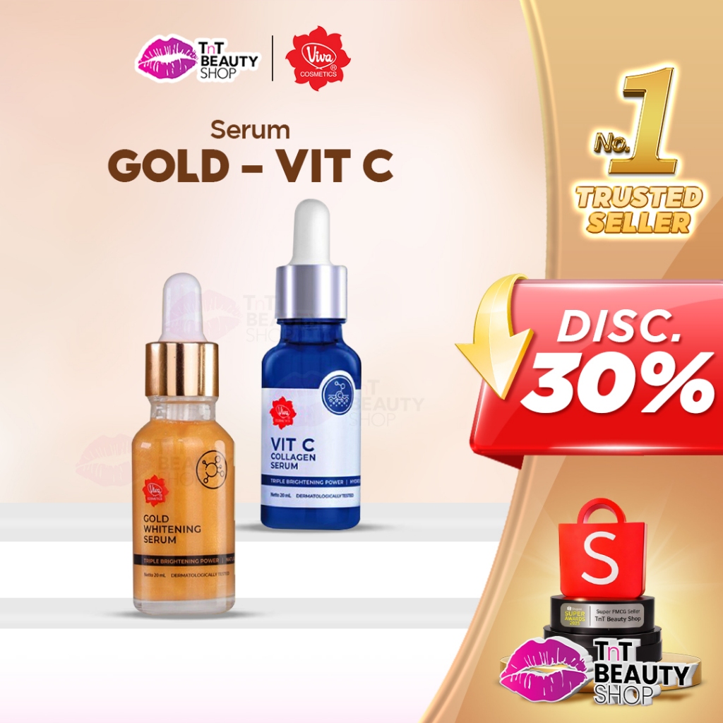VIVA GOLD SERUM WHITENING VITAMIN C COLLAGEN WITH TRIPLLE BRIGHTENING POWER 2% I 4% NIACINAMIDE AND 
