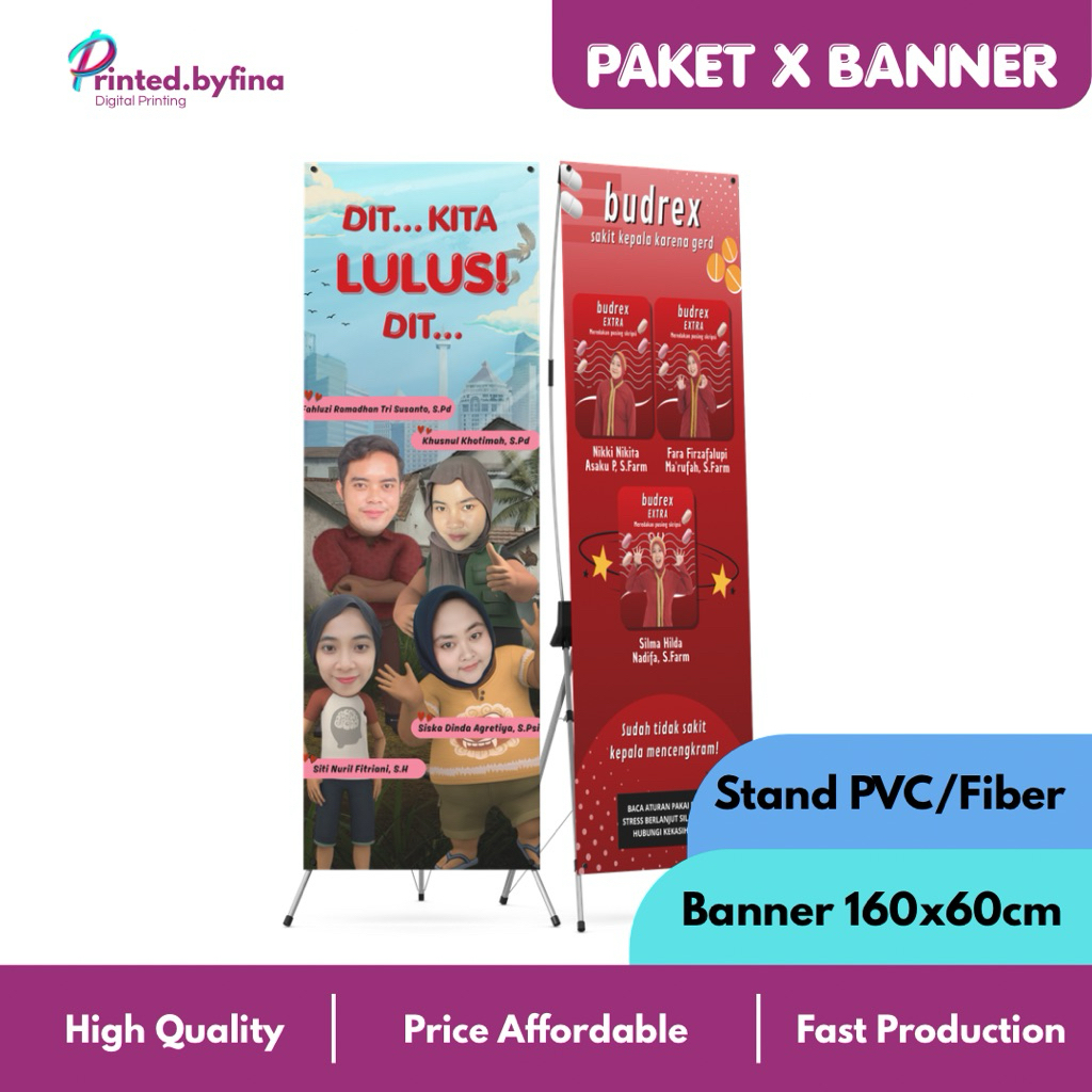 Standing Banner Custom | X Banner | Banner Wisuda | Banner Event |
