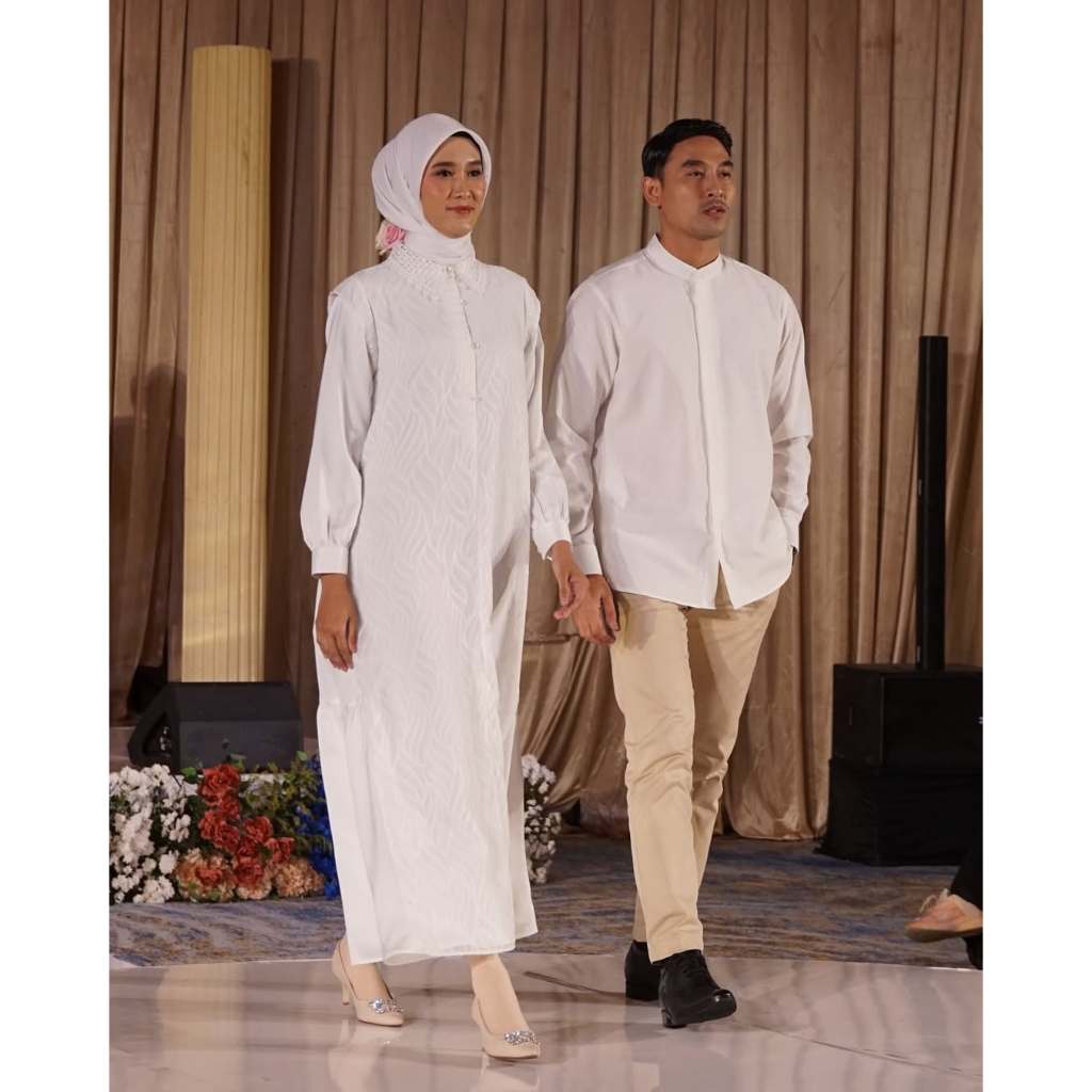Zoya Ghania Dress - Gamis putih Wanita Wudhu Busui Friendly - Bahan Poly Premium zoya baltos