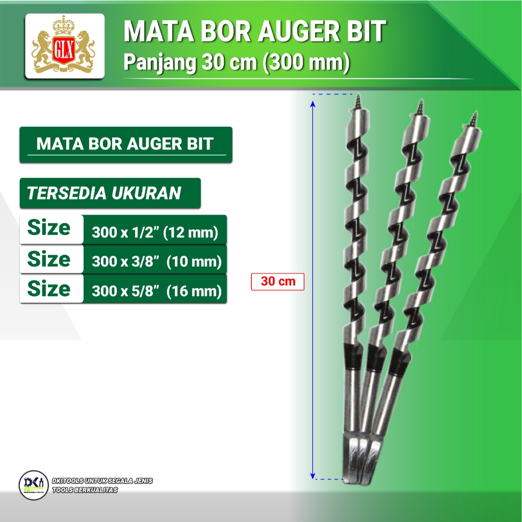 GLX Mata Boer Auger Bit / Mata Bor Kayu Pendek GLX 300
