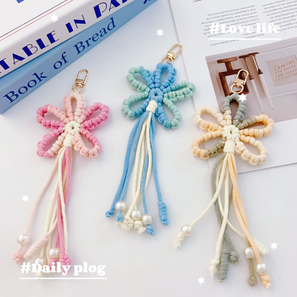 CASECARE Gantungan Kunci Gantungan Hp Aesthetic Korea Style tali Lanyard hp bulu | strap hp | lanyar