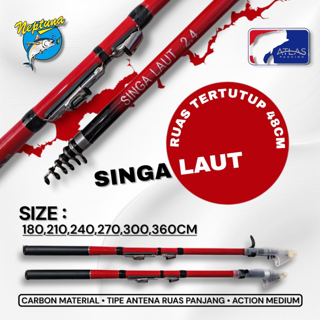 Joran Tegek Kolong Neptuna Singa Laut Carbon Action Medium