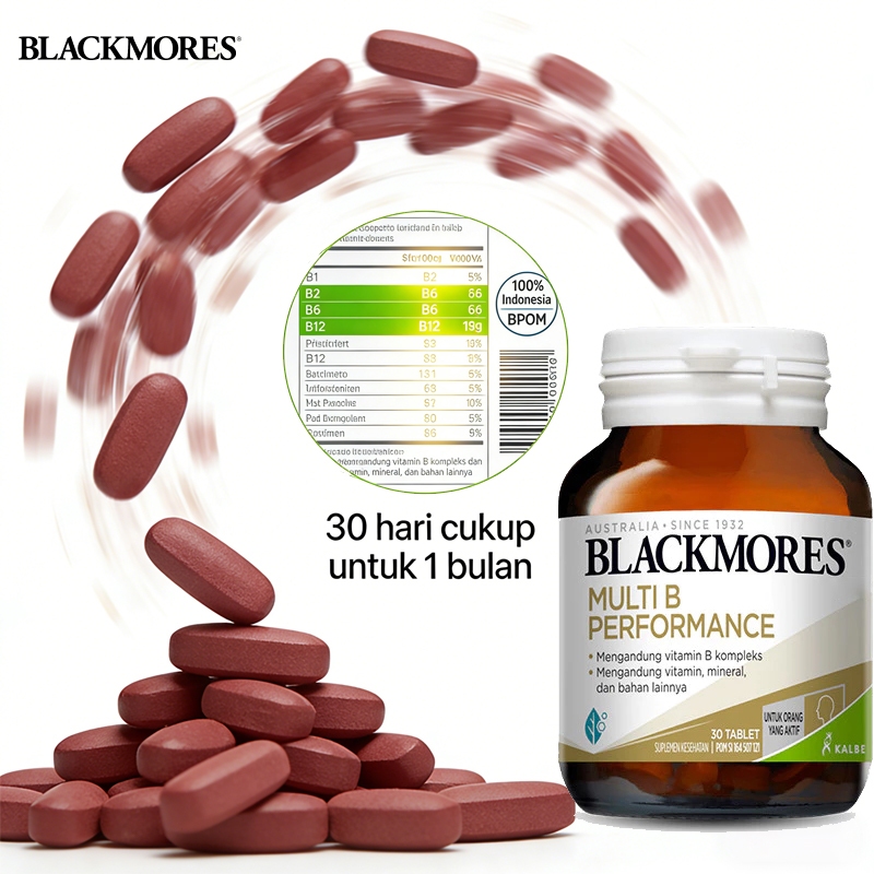 Blackmores Multi B Performance 30 Tablet Suplemen Vitamin B1 B6 B12 Anti Lelah & Sumber Energi [EXP.