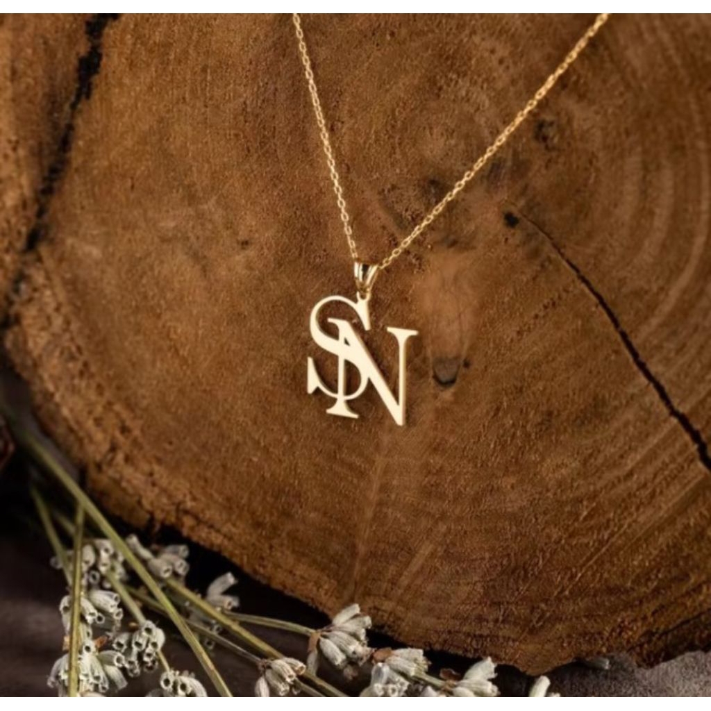 kalung inisial murah kalung nama inisial cantik dan elegan kalung nama anak perempuan nama titanium