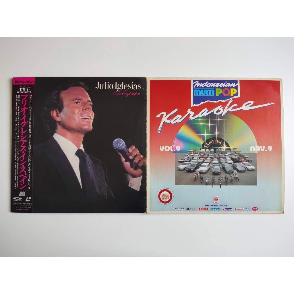 Paket 2 Laser Disc musik: JULIO IGLESIAS + INDONESIAN MULTI POP KARAOKE