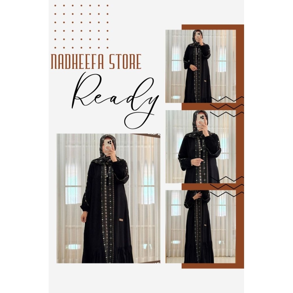NADHEEFA STORE TERBARU GAMIS TWILL SET HIJAB HITAM 2