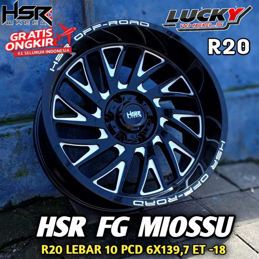 Velg ring 20 lobang 6 cocok untuk pajero fortuner hilux  dll model offroad  merk HSR FG MIOASSU