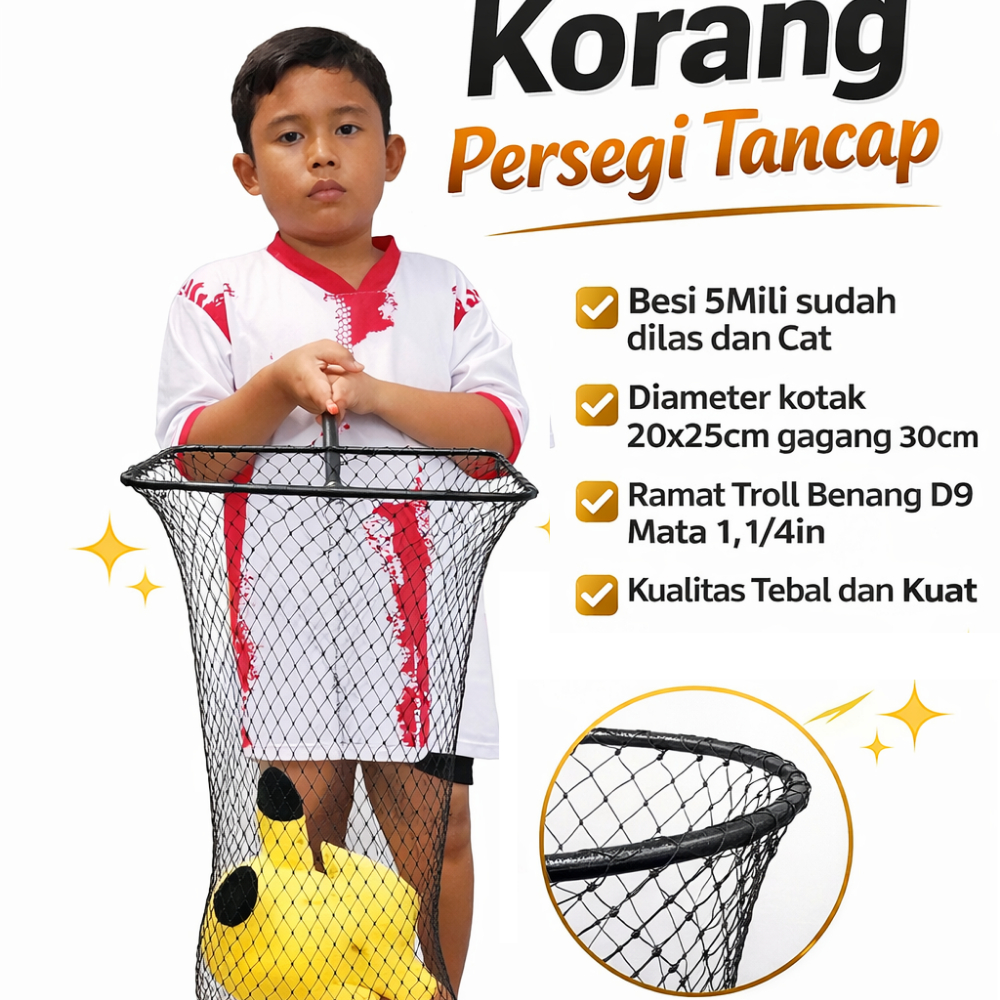 Kerumbu Keramba Karamba Koja Korang Tancap Persegi Hasil Tangkapan Ikan Panjang 120Cm