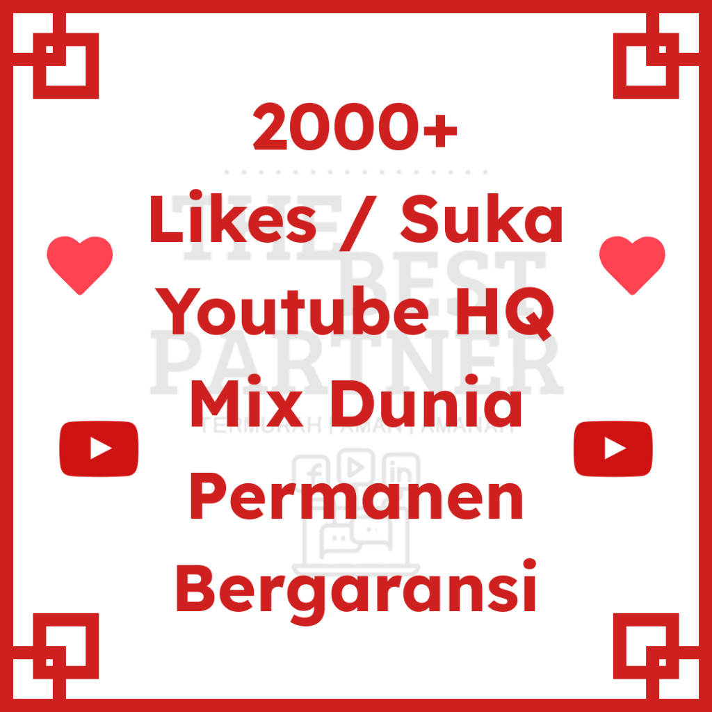 Likes Youtube World Wide Permanen Bergaransi | 1000+ 2000+ Like YT Mix Dunia Proses Instant dan Cepa