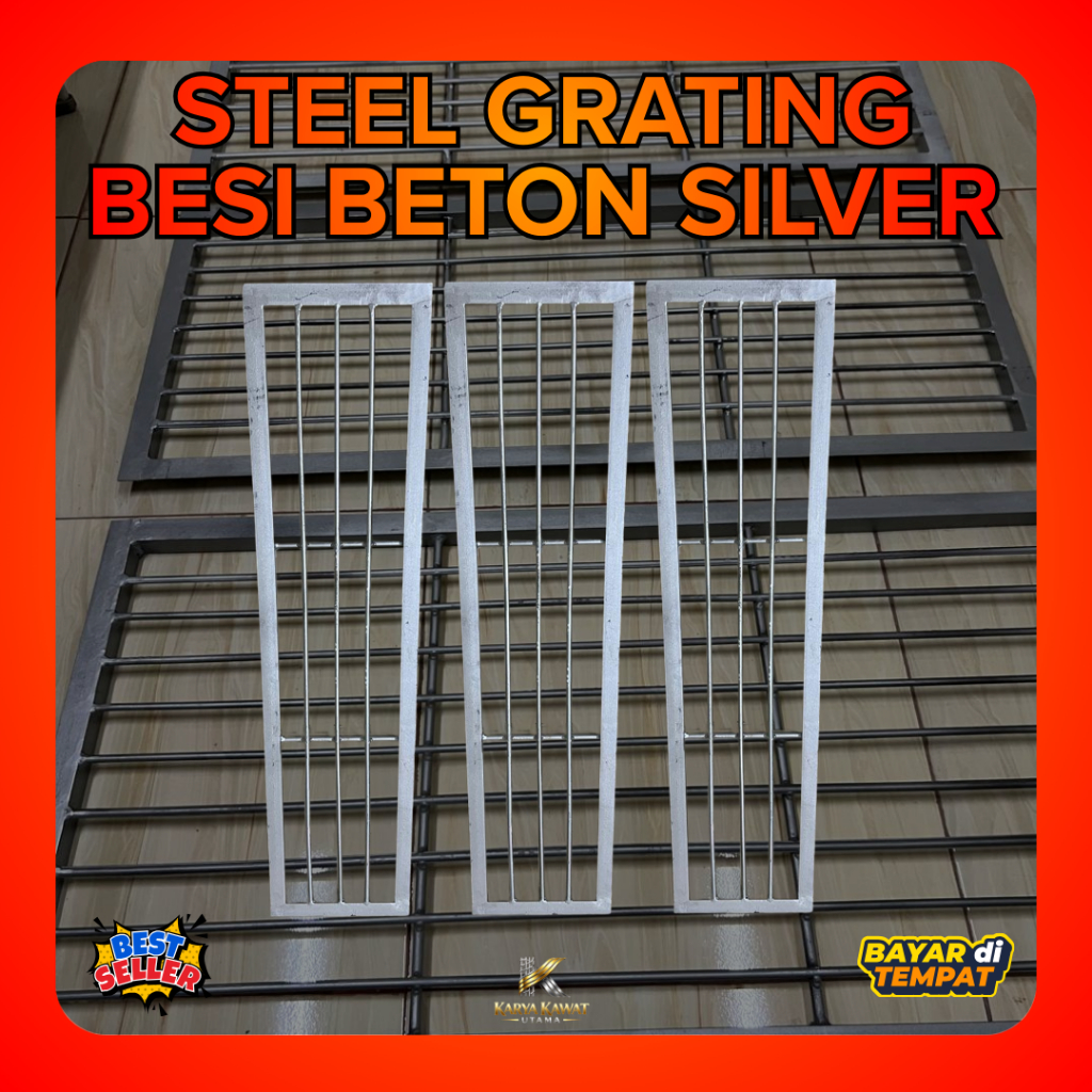 Penutup Selokan / Tutup GOT Besi Beton Warna Silver Termurah | Best Quality & Best Seller