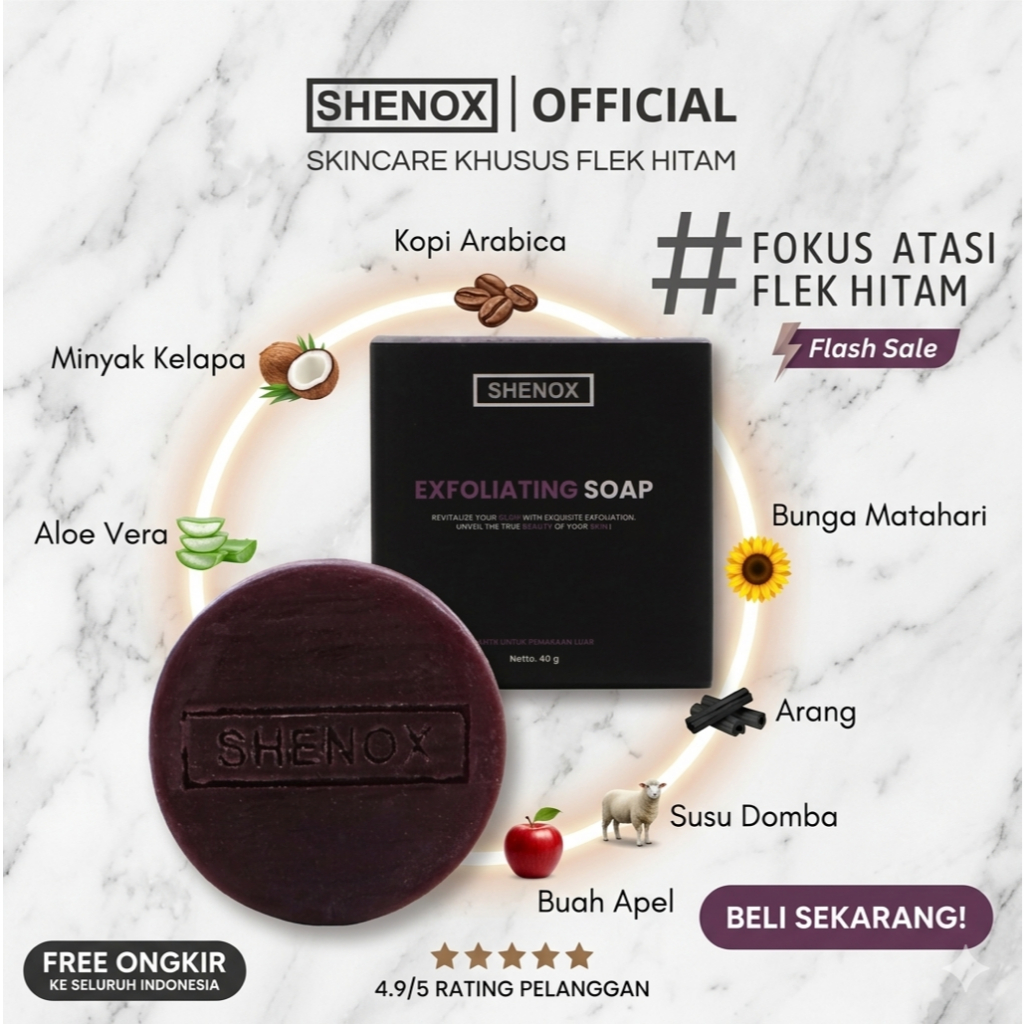 Sabun Eksfoliasi Flek Hitam Shenox Skincare