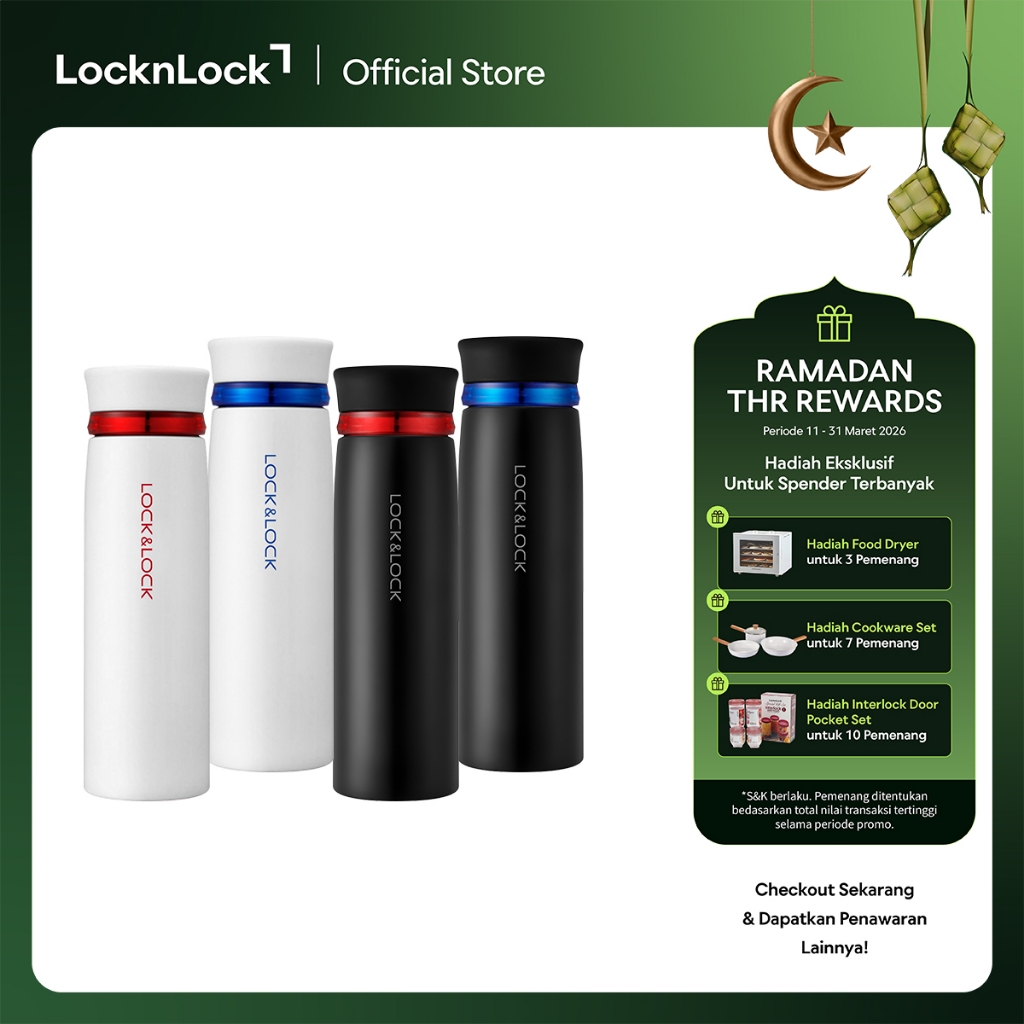 LocknLock - Termos Air Minum Feather Ring Vacuum Tumbler Hot&Cool 450ML