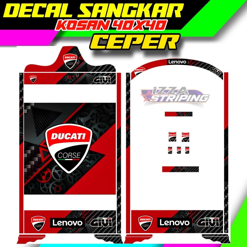 STIKER DECAL SANGKAR KOSAN CEPER UKURAN 40X40