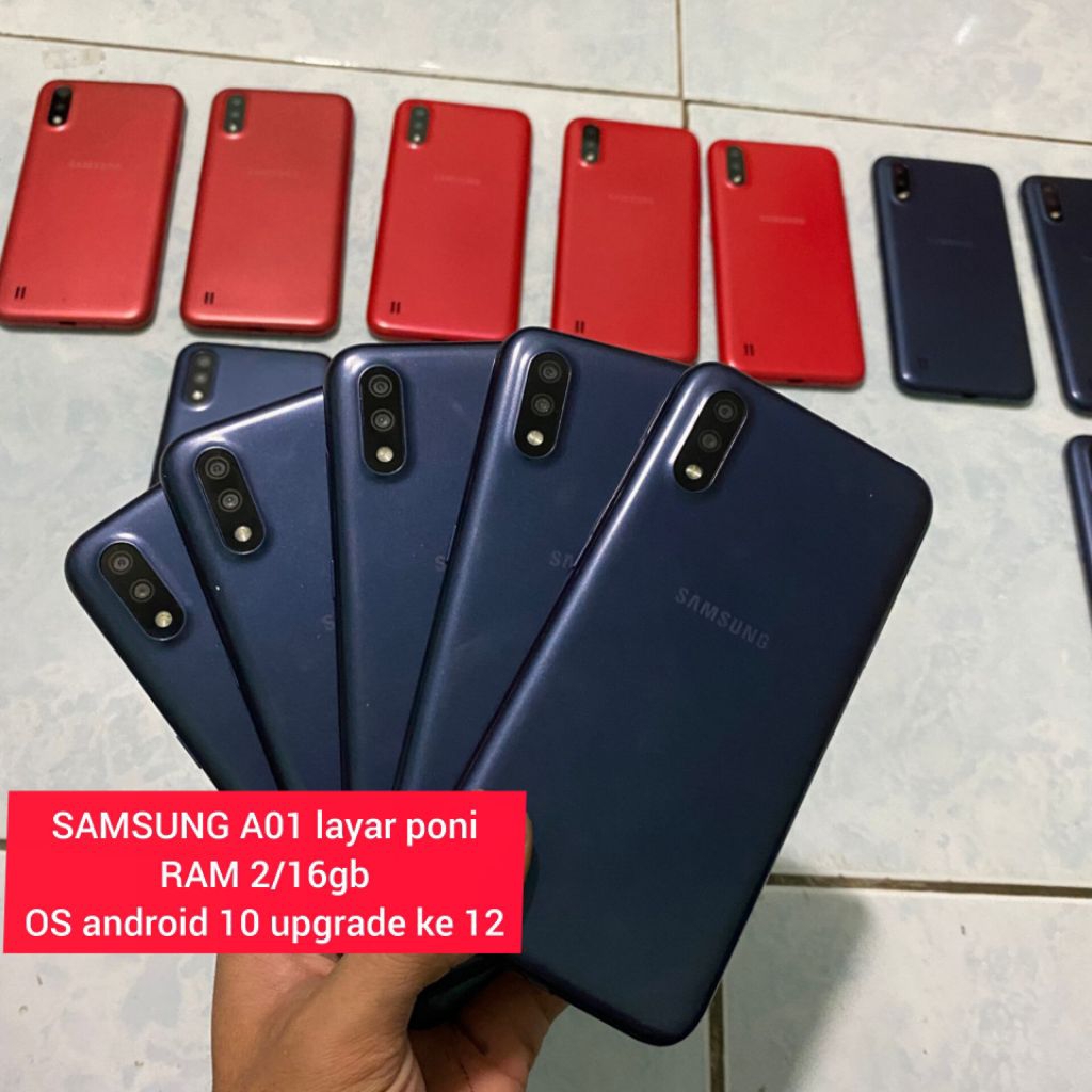 Samsung A01 2/16 dan A01 core 1/16 atau 2/32  SECOND LIKE NEW jaringan 4G Android 10 ke atas siap pa