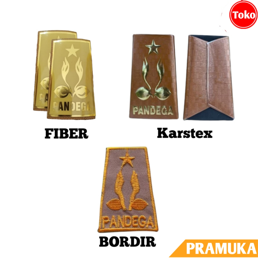 Sepasang Evolet TKU Pramuka Pandega Bordir / TKU Evolet Pramuka Bordir Fiber Logam Karstex / Evolet 