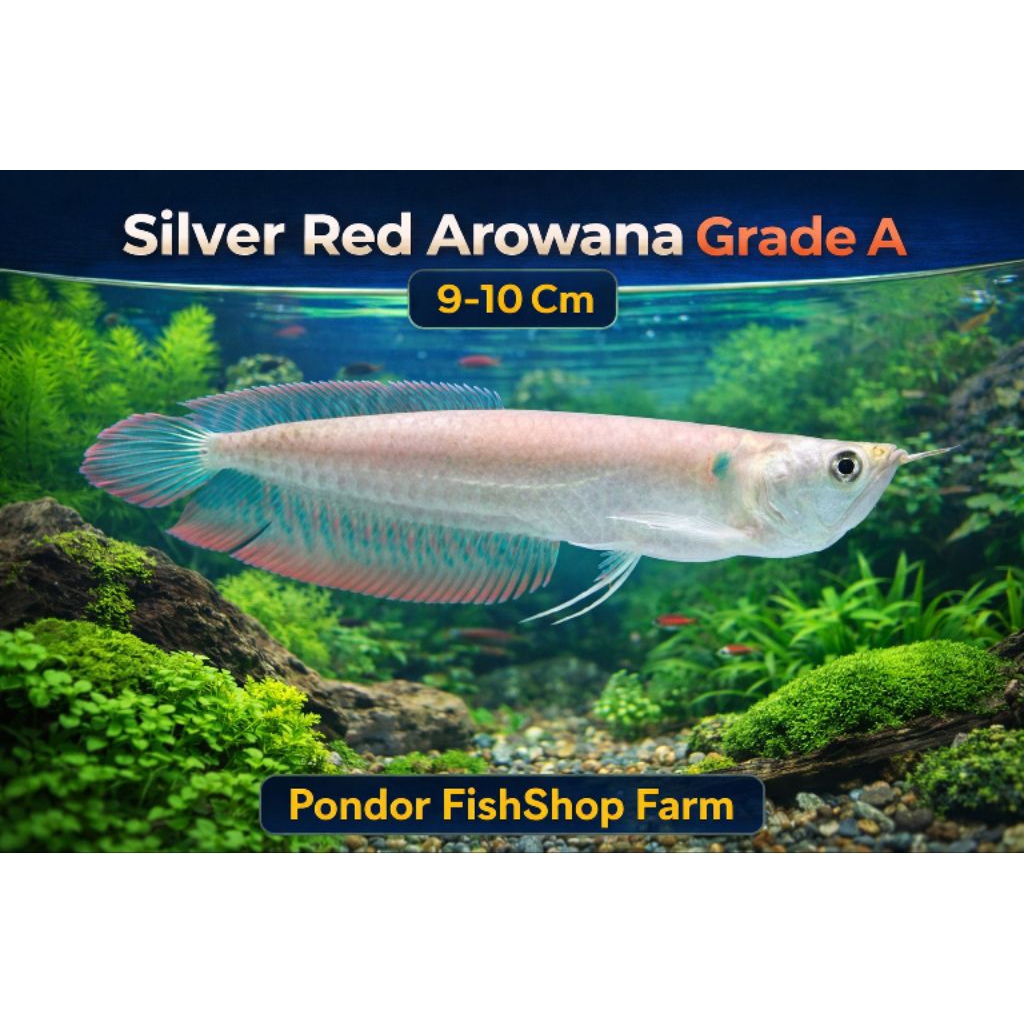 Arwana Silver Red 9–10 cm Grade A | Warna Cerah & Sehat | Size Ideal Koleksi
