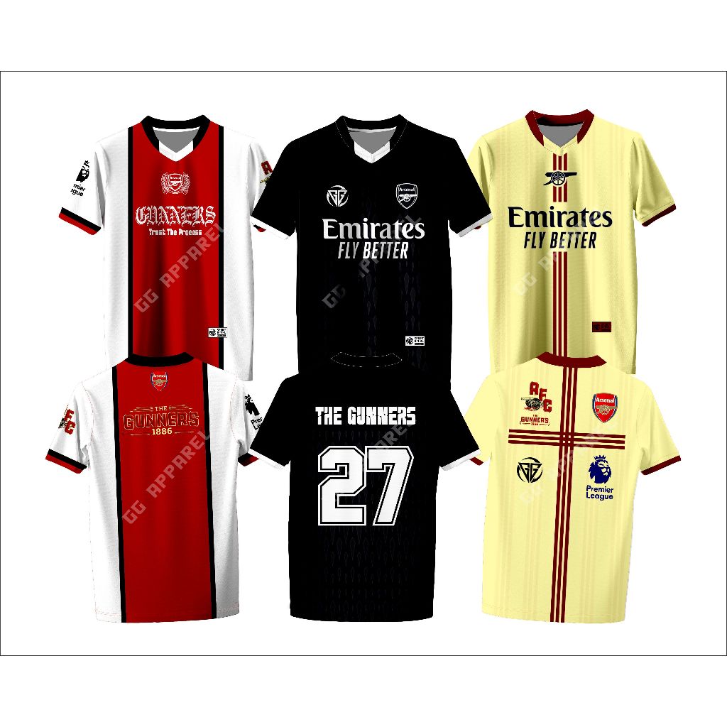 GG SPORT APPAREL - JERSEY FANTASY RETRO ARSENAL UNISEX Classic Baju Bola Vintage Edisi Terbaru 2026 