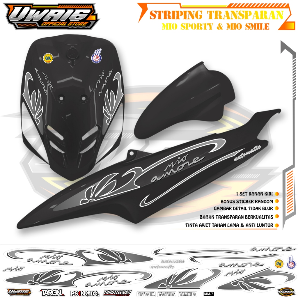 Striping Mio Amore/Mio Vietnam/Mio Sporty dan Mio smile  Polet Bahan Transparan maxdecal violet mera