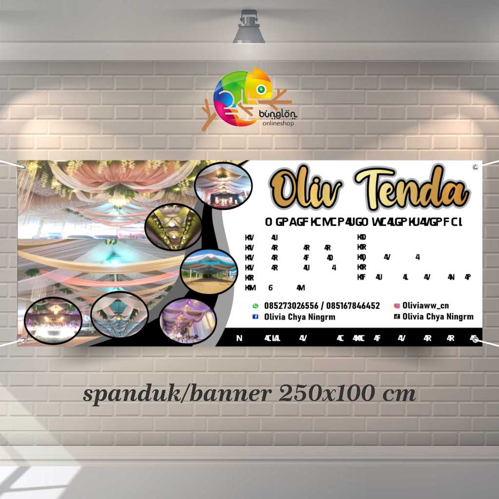 cetak spanduk banner 250x100 oliv tenda pernikahan custom desain