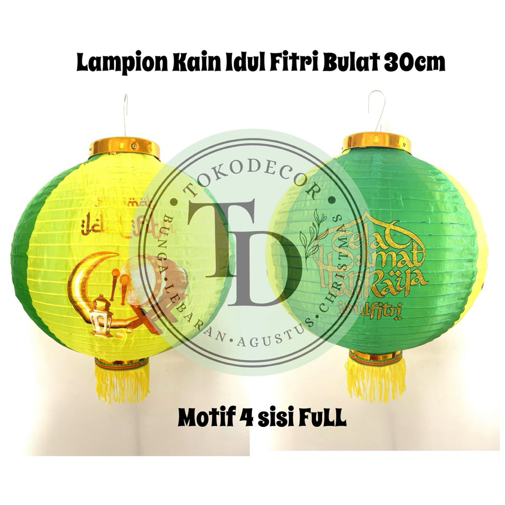 Dekorasi Lebaran / Idul Fitri Lampion Motif Idul Fitri Bulat / Lampu