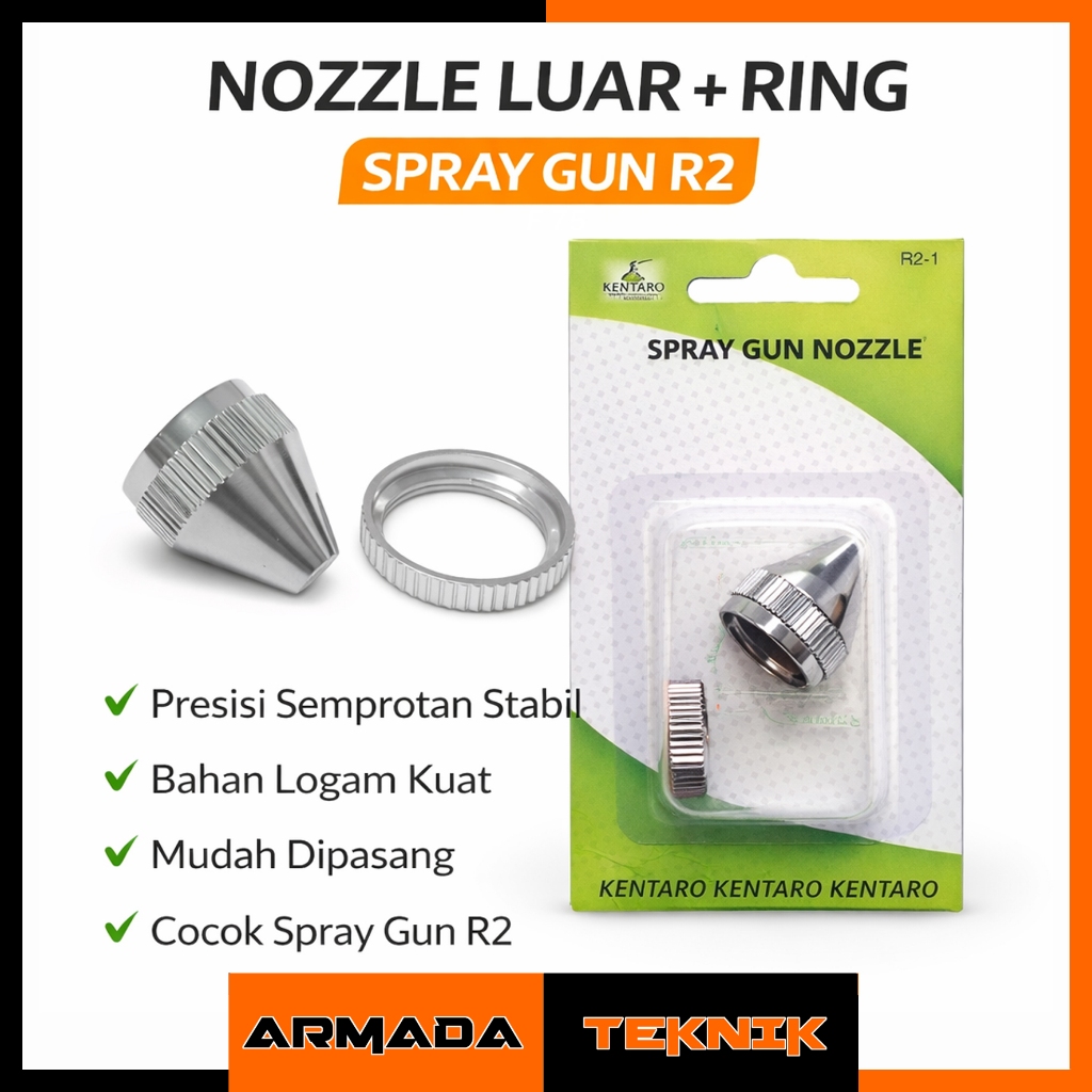 Spare Part Spray Gun Nozzle Luar + Ring R-2 KENTARO