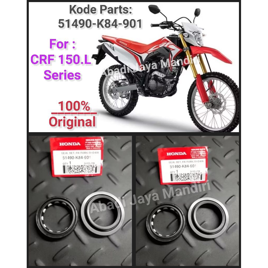 100% Ori Seal Sil Karet Shock Shockbreaker Depan CRF 150 L Series USD Showa Asli Original 4 Pcs