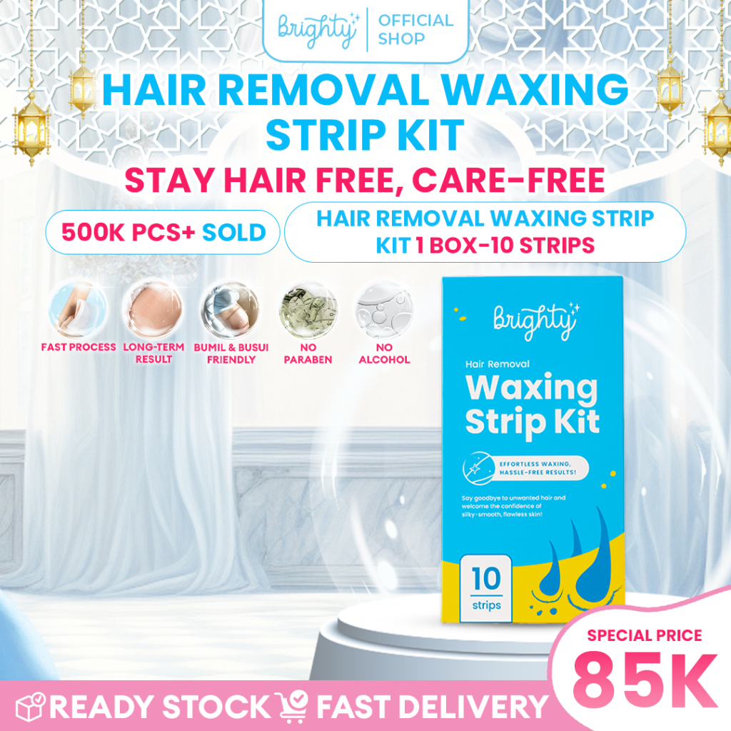 Brighty Hair Removal Waxing Strip Kit Waxing Ketiak Paket Waxing pencukur bulu kemaluan sugar wax pe