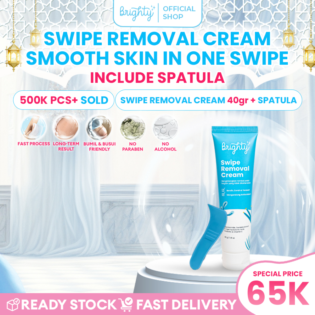Brighty Swipe Removal Cream Waxing Ketiak Perontok Bulu Ketiak Permanen Pencukur Bulu Sugar Wax Hair