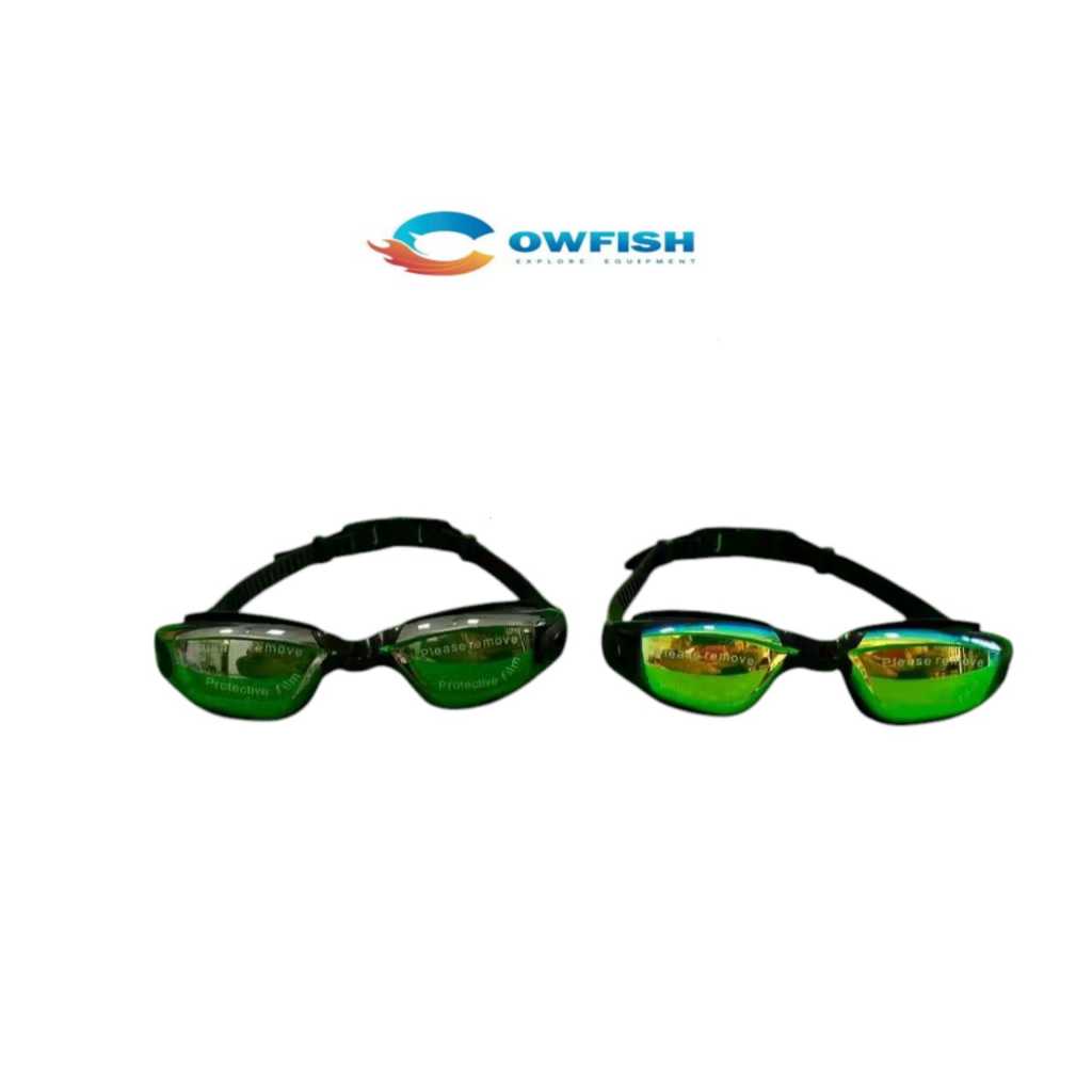 COWFISH Kacamata renang Dewasa  Y-016 Anti Fog & Anti Kabut Lensa Electro FREE KOTAK