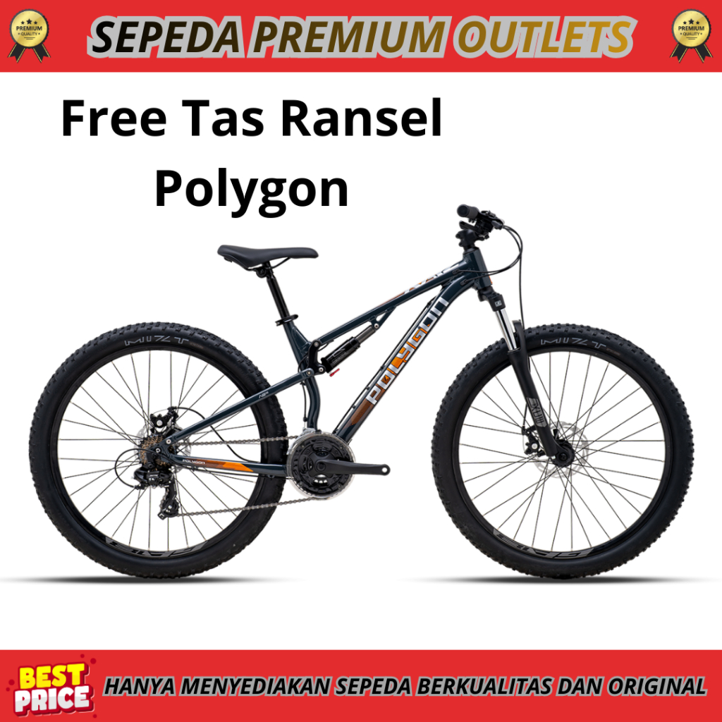 Polygon Sepeda MTB Dual Suspensi Rayz 2 | Full Suspension Bike 27.5" Alloy